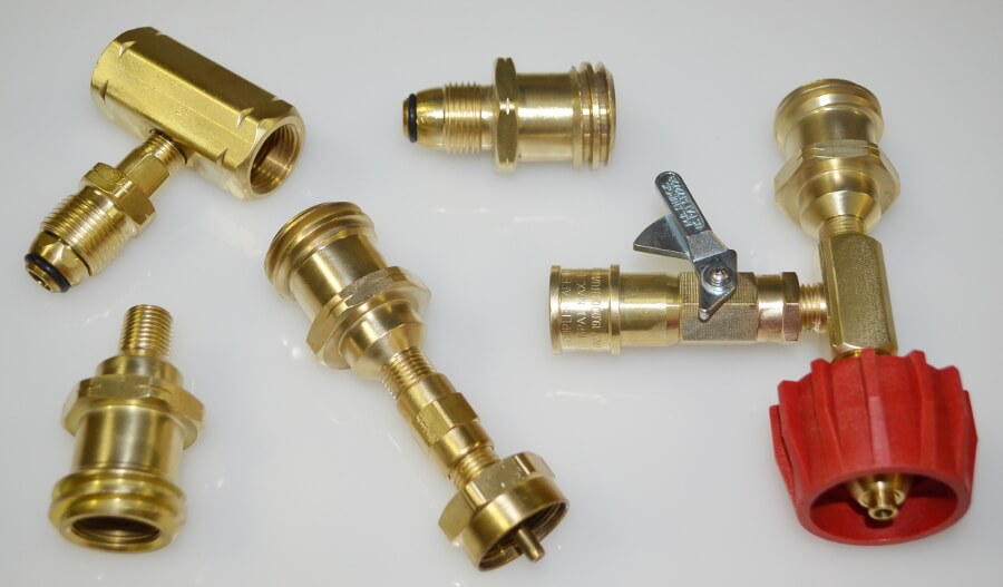 BRASS Y POL TEE CONNECTOR PIECE MALE TO 2 x FEMALE PROPANE CYLINDER CONNECTION 