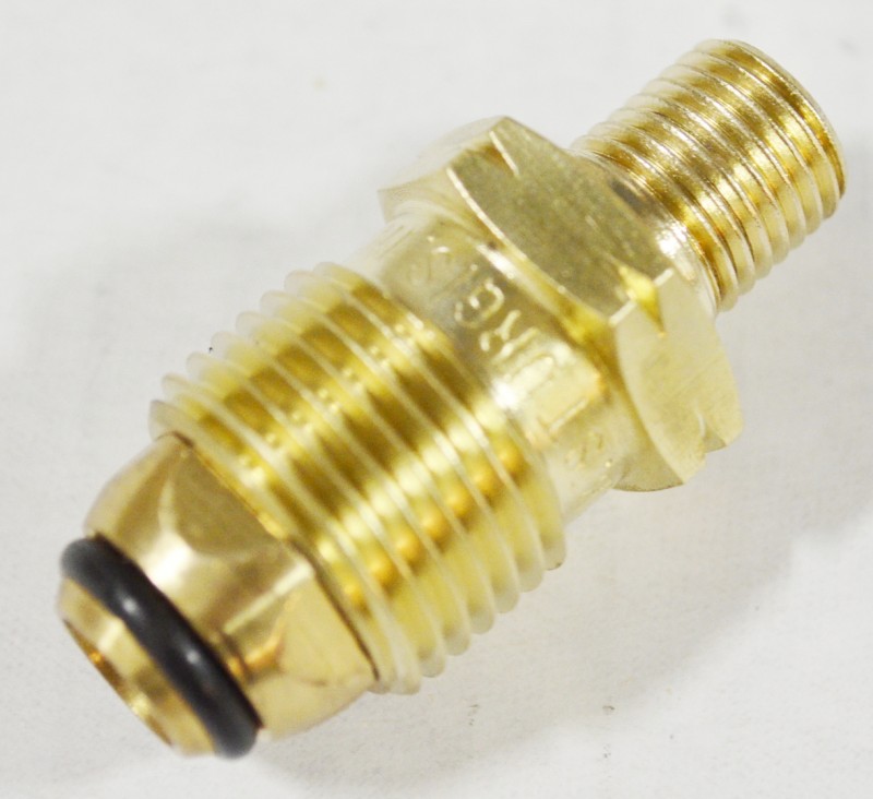 POL Tank Connector without Excess Flow Safety Device, Full Flow Soft-Nose Male POL x 1/4" Male NPT