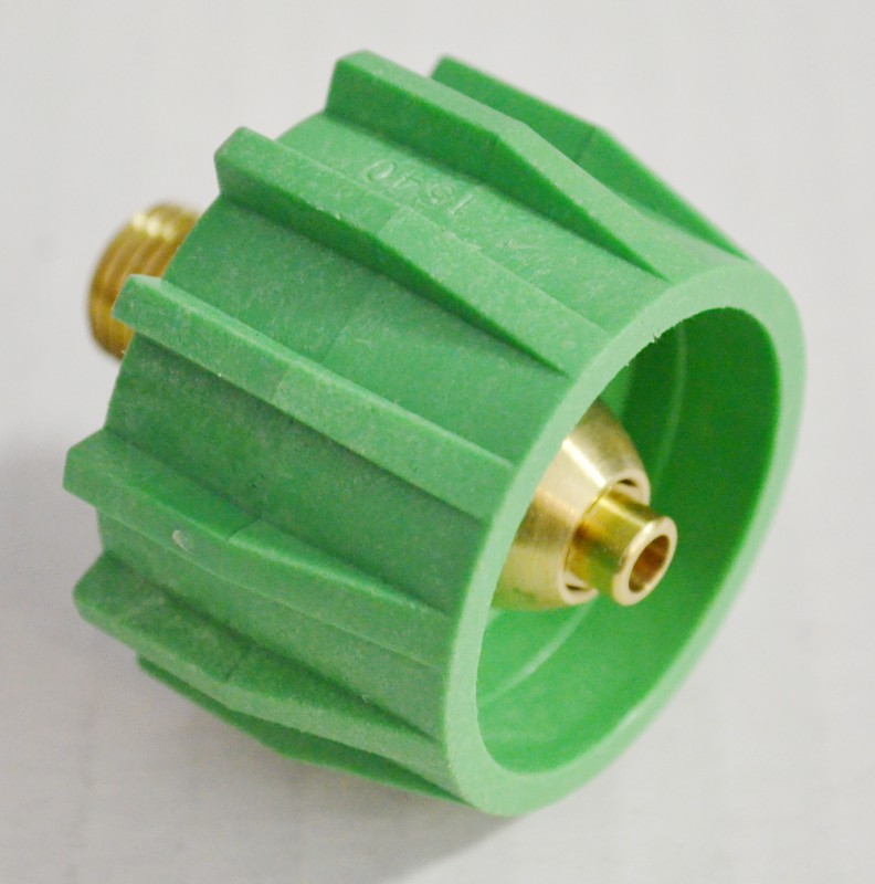 Green Acme Type 1 Wrench-less Safety Tank Connector with Excess Flow Protection