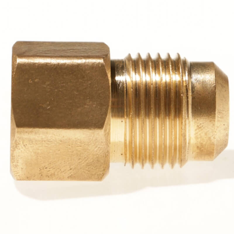 Brass Adapter, Female SAE Gas Flare x Male SAE Gas Flare