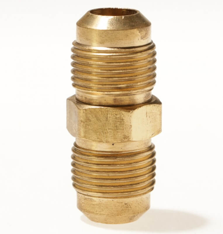 Brass Adapter, 3/8 Male SAE Gas Flare x 3/8 Male SAE Gas Flare