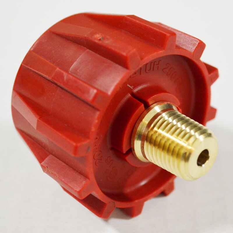 Red Acme Type 1 Wrench-less Safety Tank Connector with Excess Flow Protection