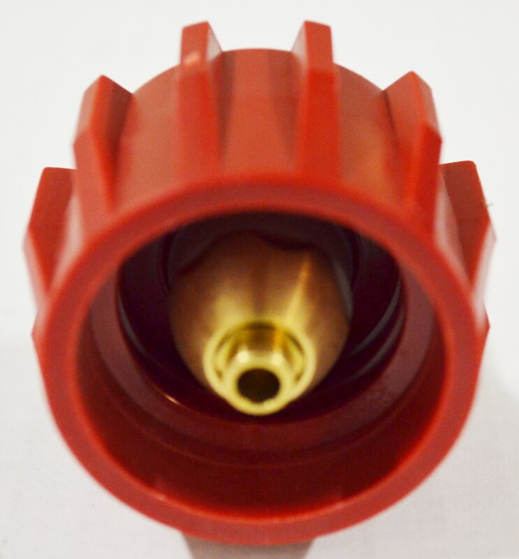 Red Acme Type 1 Wrench-less Safety Tank Connector with Excess Flow Protection