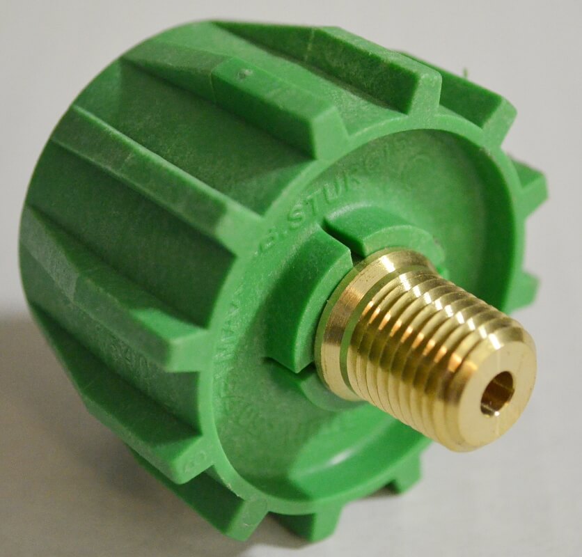 Acme Tank Fitting, Green Acme Type 1 Safety Connector