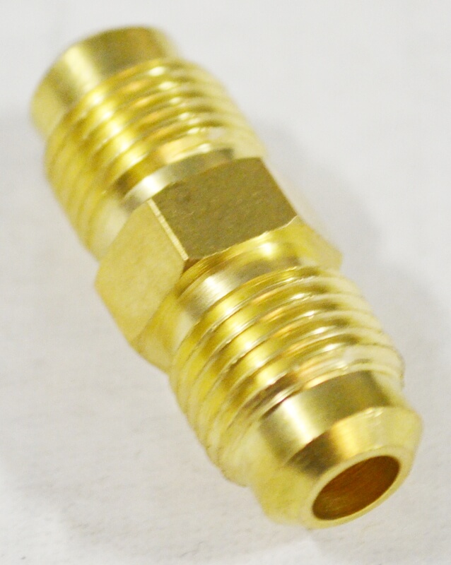 Brass Adapter, Male SAE Gas Flare x  Male SAE Gas Flare 