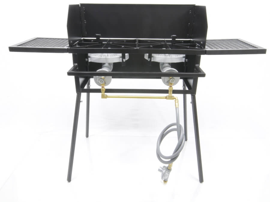 Double Burner Cooker Stand with  10 inch Burners COMBO