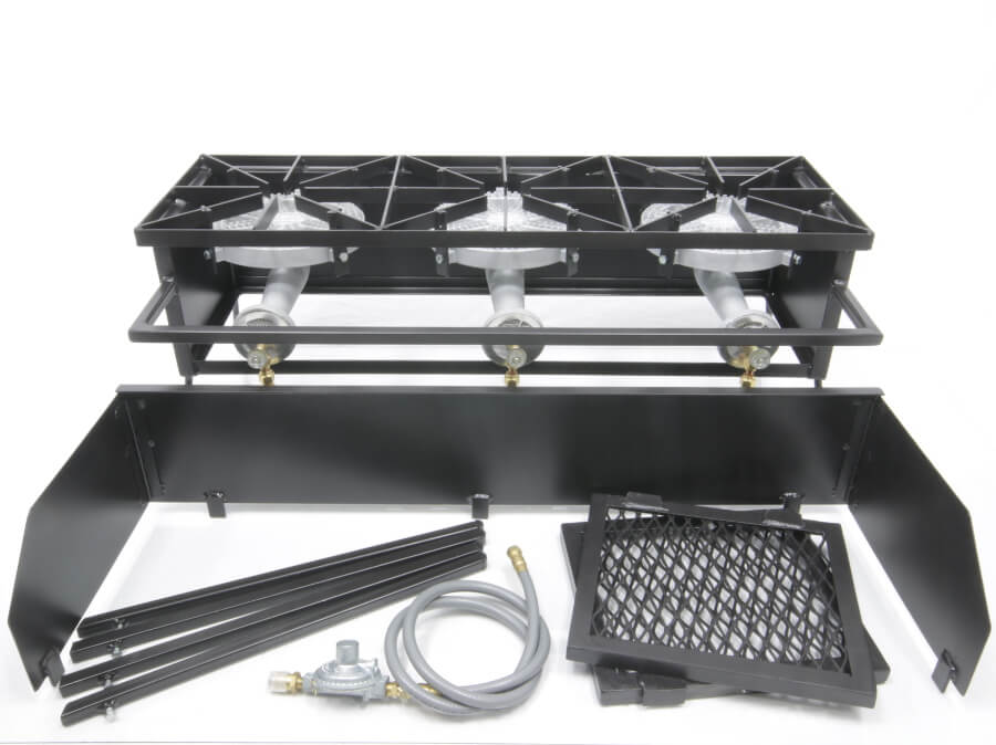 Double Burner Cooker Stand with  10 inch Burners COMBO
