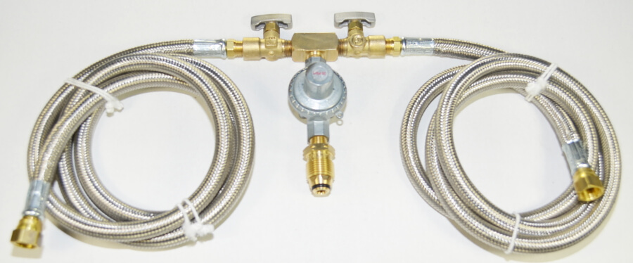 20 PSI High Pressure PRESET Regulator with Dual Hose Combination and Optional Stainless Steel hoses