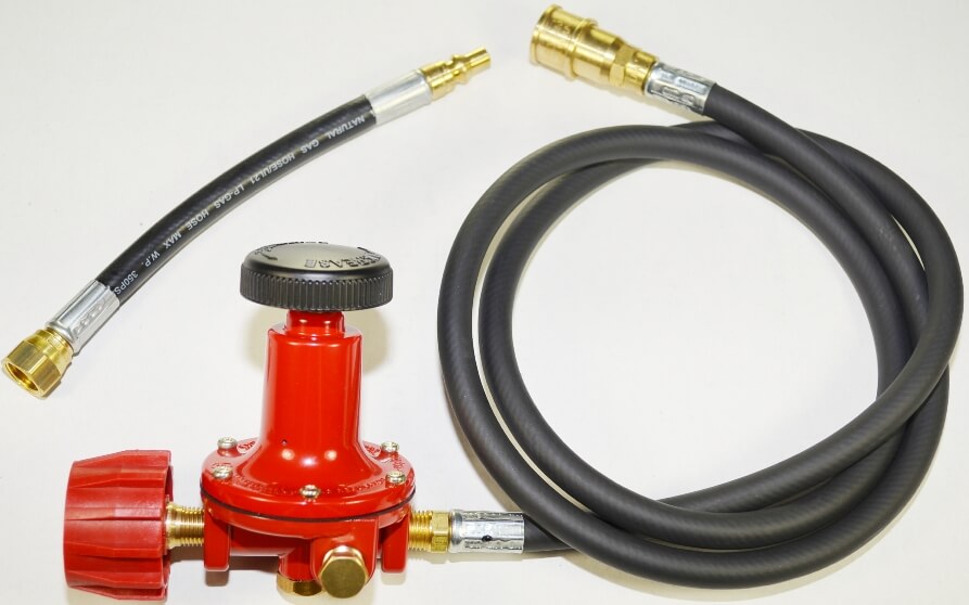 0-20 PSI High Pressure ADJUSTABLE Regulator Assembly with Optional Red Acme fitting and QDC hose