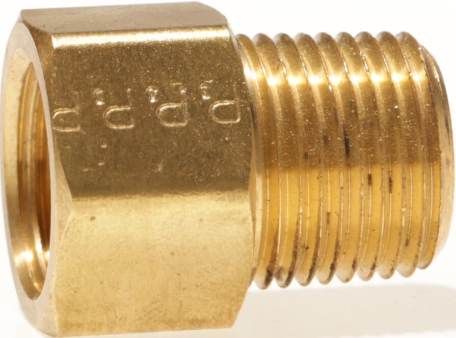 Female SAE Gas Flare x Male NPT 180° Brass Adapter