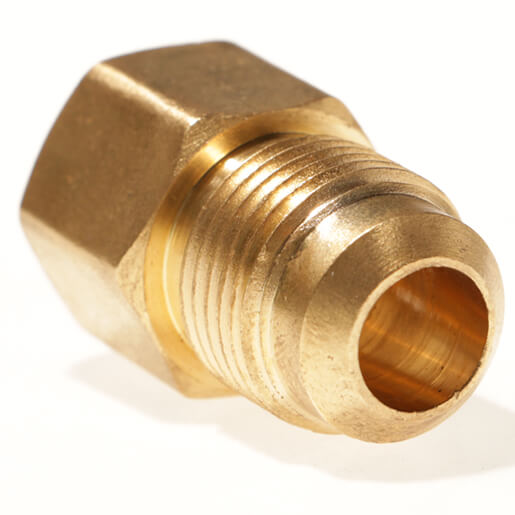 3/8in Female SAE Gas Flare x  1/2in Male SAE Gas Flare Brass Adapter