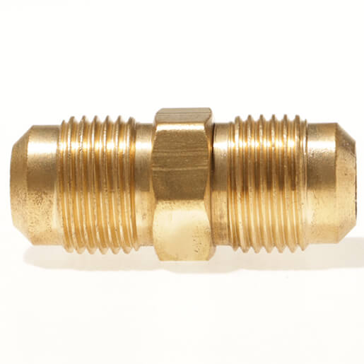 Brass Adapter, Male SAE Gas Flare x  Male SAE Gas Flare 