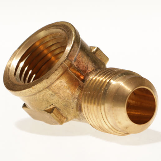 Brass Adapter (Ell), 90° Male SAE Gas Flare x Female NPT 